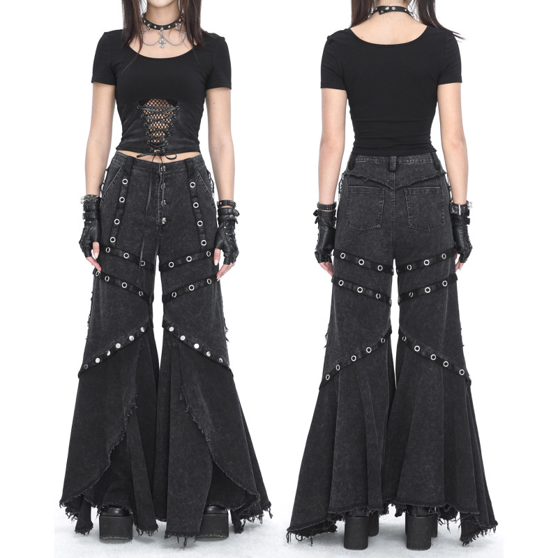 Flared Pants with Mesh