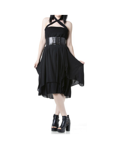 Wide Gothic Belt with Lacing