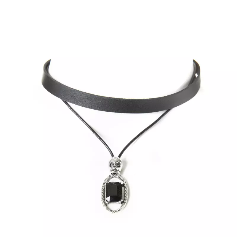 Halsband mit Stein und Totenkopf der Crazyinlove -Marke für 9,00 €