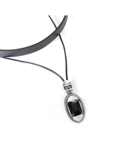 Gothic Halsband mit Rotem Stein