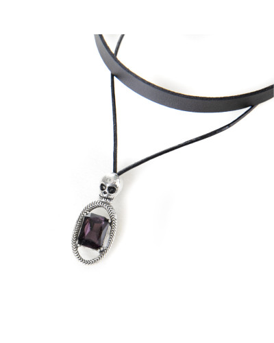 Gothic Halsband mit Rotem Stein