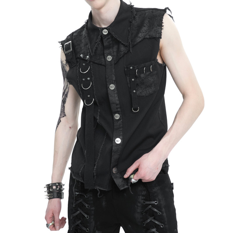 Ärmelloses Gothic Hemd für Männer