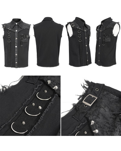 Sleeveless Gothic Shirt for Men