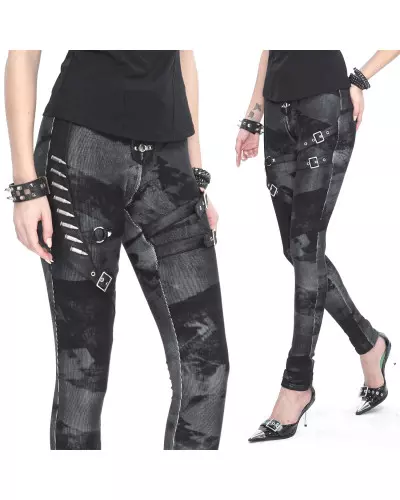 Schwarze Asymmetrische Leggings der Devil Fashion-Marke für 78,50 €