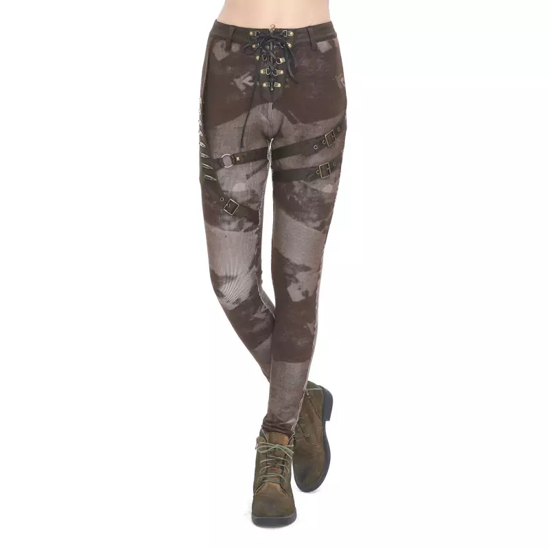 Brown Asymmetric Leggings from Devil Fashion Brand at €78.50