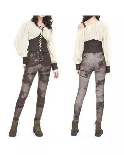 Brown Asymmetric Leggings from Devil Fashion Brand at €78.50