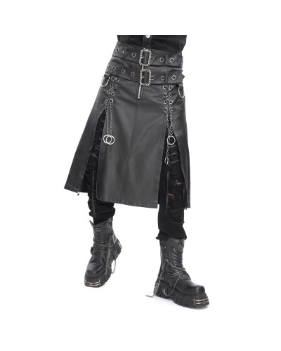 Gothic Skirt with Buckles for Men
