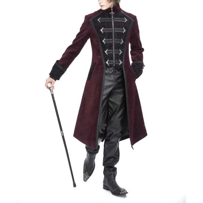 Veste Gothique Rouge Élégante pour Homme