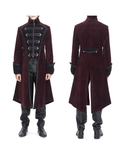 Veste Gothique Rouge Élégante pour Homme