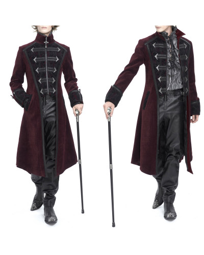 Veste Gothique Rouge Élégante pour Homme