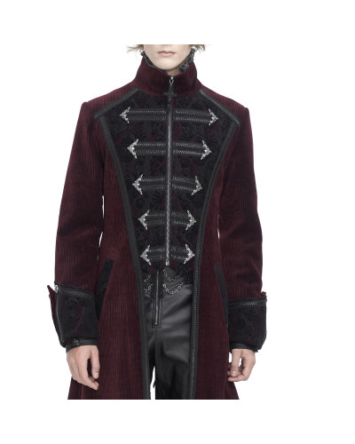 Veste Gothique Rouge Élégante pour Homme