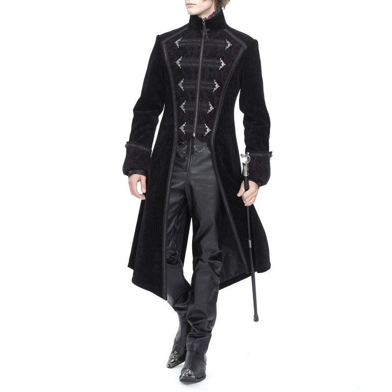 Veste Gothique Rouge Élégante pour Homme