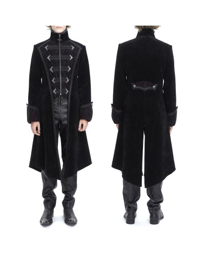 Veste Gothique Rouge Élégante pour Homme