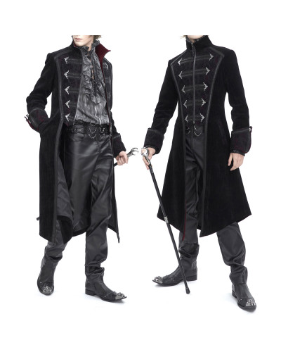 Veste Gothique Rouge Élégante pour Homme