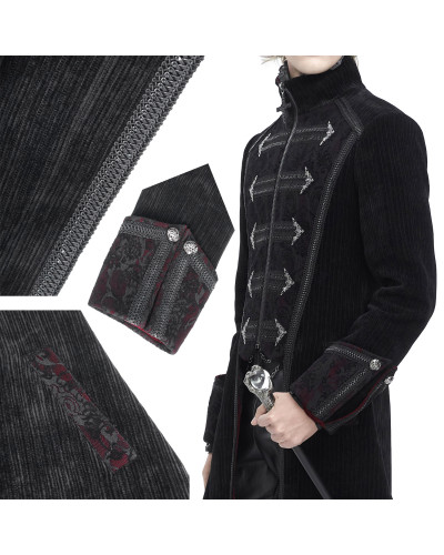 Veste Gothique Rouge Élégante pour Homme