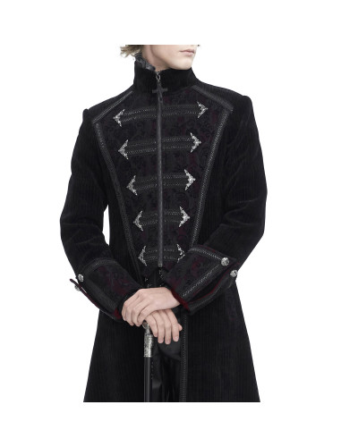 Veste Gothique Rouge Élégante pour Homme
