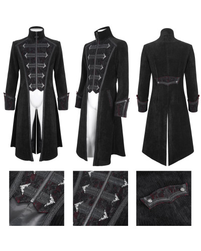 Veste Gothique Rouge Élégante pour Homme