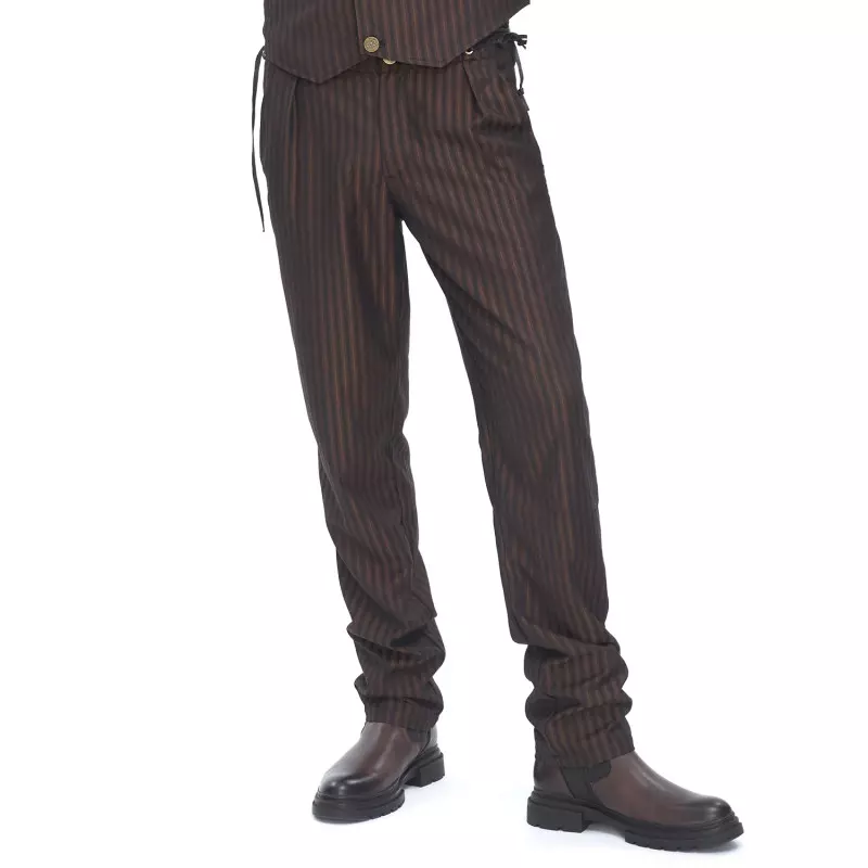 Brown Pants with Stripes for Men from Devil Fashion Brand at €81.50