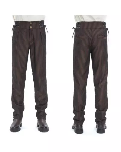 Brown Pants with Stripes for Men from Devil Fashion Brand at €81.50