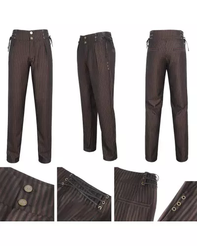 Brown Pants with Stripes for Men from Devil Fashion Brand at €81.50