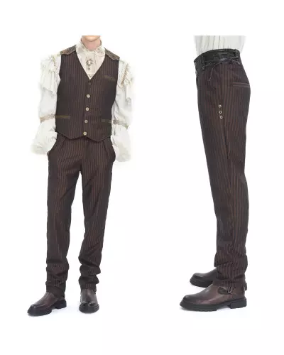 Brown Pants with Stripes for Men from Devil Fashion Brand at €81.50