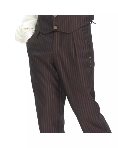 Brown Pants with Stripes for Men from Devil Fashion Brand at €81.50