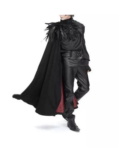 Asymmetrical Cape with Feathers for Men