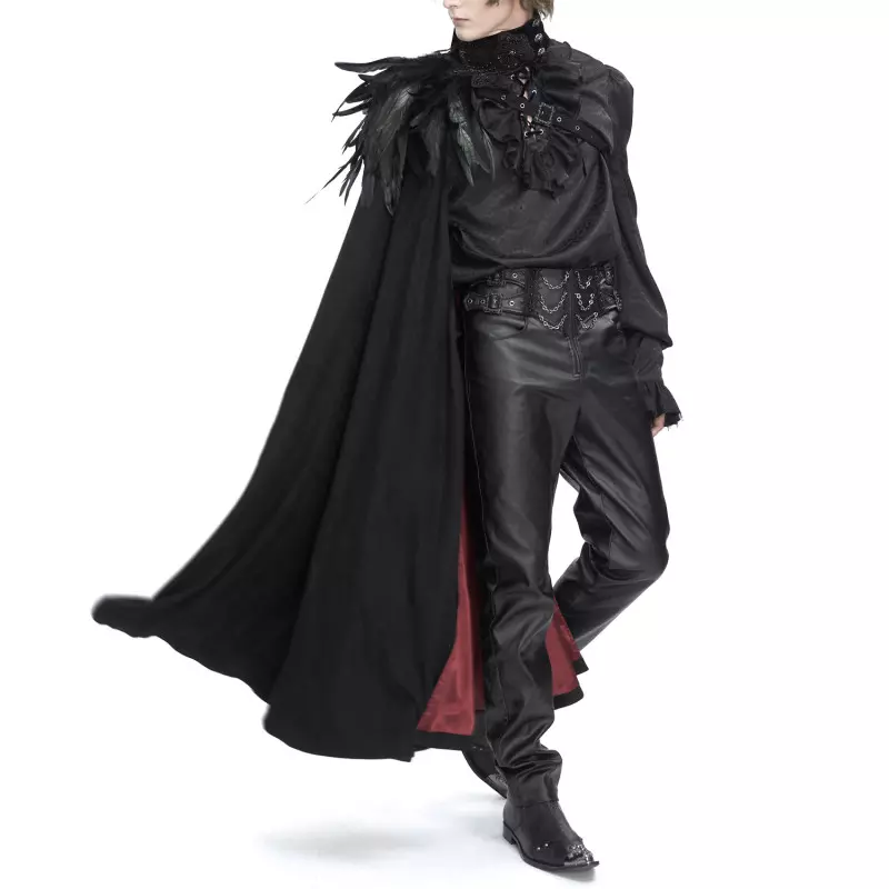 Asymmetrical Cape with Feathers for Men from Devil Fashion Brand at €109.00