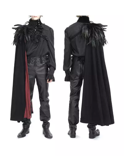 Asymmetrical Cape with Feathers for Men from Devil Fashion Brand at €109.00