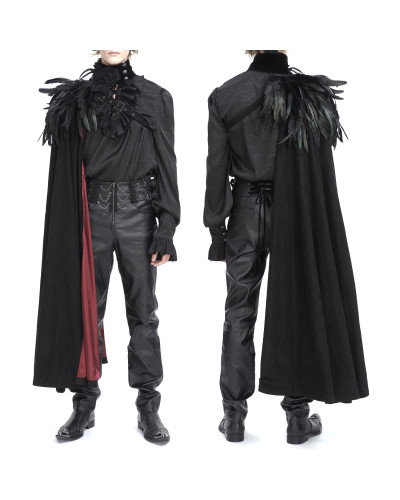 Cape Gothique Longue Noire pour Homme