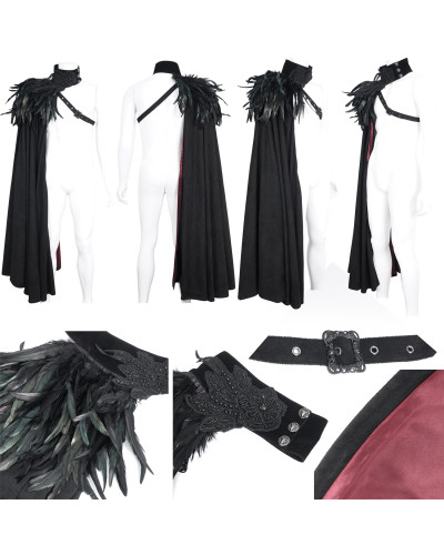 Cape Gothique Longue Noire pour Homme