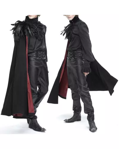 Asymmetrical Cape with Feathers for Men from Devil Fashion Brand at €109.00