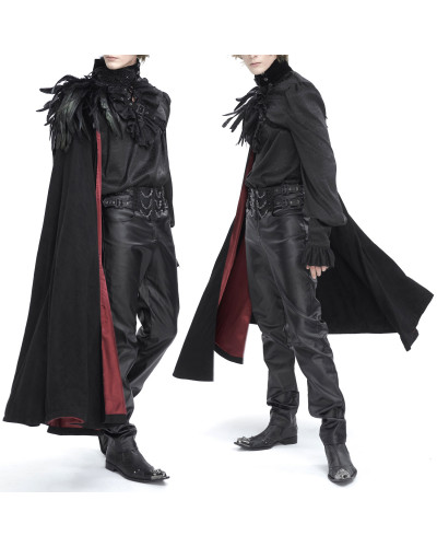 Cape Gothique Longue Noire pour Homme