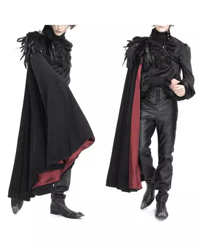 Asymmetrical Cape with Feathers for Men from Devil Fashion Brand at €109.00