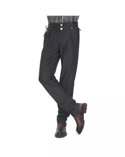 Black Pants with Stripes for Men