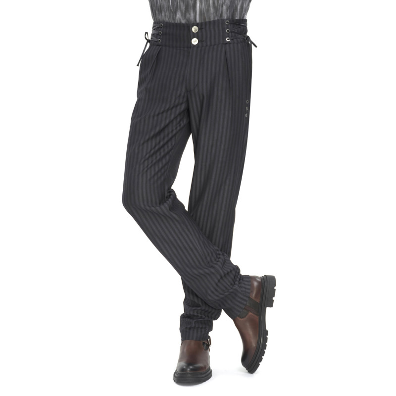 Pantalón Negro con Rayas para Hombre