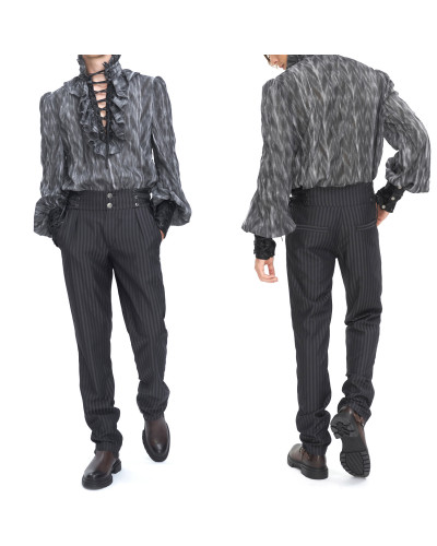 Pantalón Negro con Rayas para Hombre