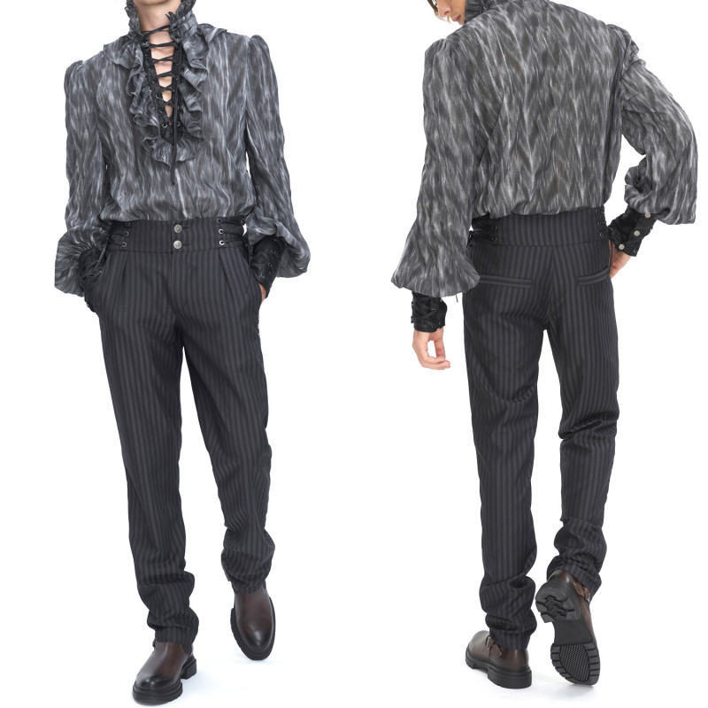 Pantalón Negro con Rayas para Hombre