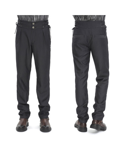 Pantalón Negro con Rayas para Hombre