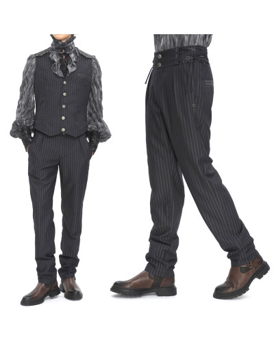 Pantalón Negro con Rayas para Hombre