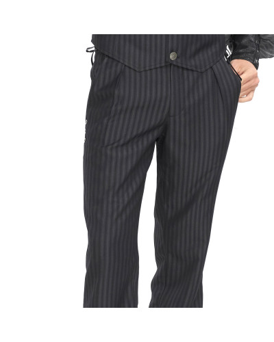 Pantalón Negro con Rayas para Hombre
