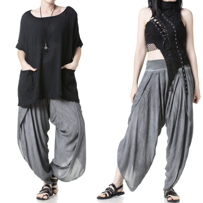 Gray Open Pants