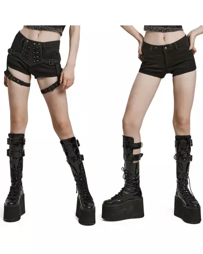 Shorts avec Jarretelles de la Marque Punk Rave à 69,35 €