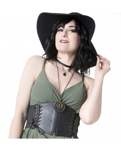 Gothic Halskette mit Mond und Katze
