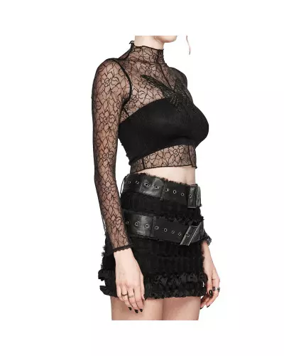 T-Shirt Transparente com Borboleta da Marca Punk Rave por 37,50 €