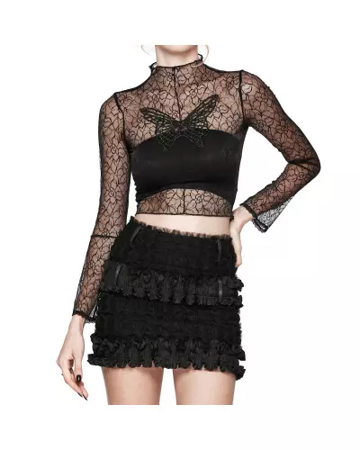 T-Shirt Transparente com Borboleta da Marca Punk Rave por 37,50 €