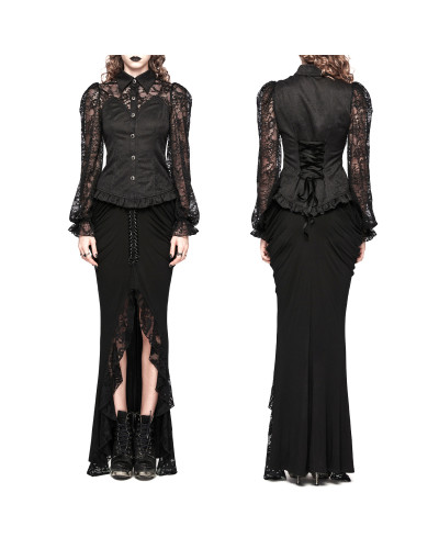 Shirt with Lace Sleeves