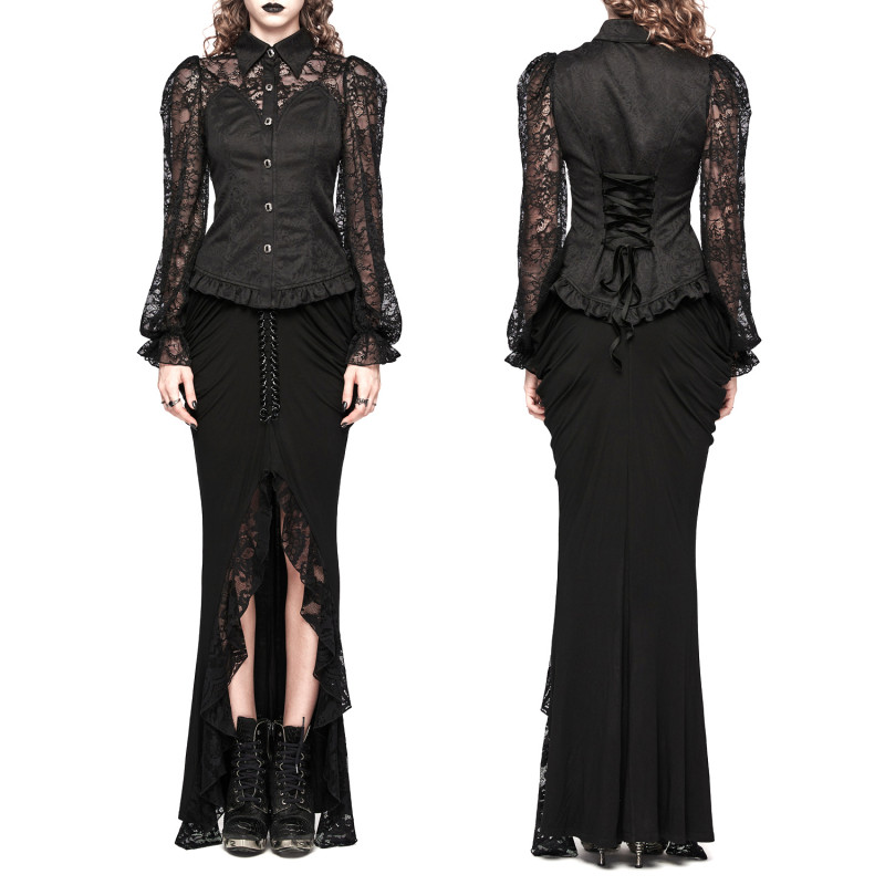 Shirt with Lace Sleeves