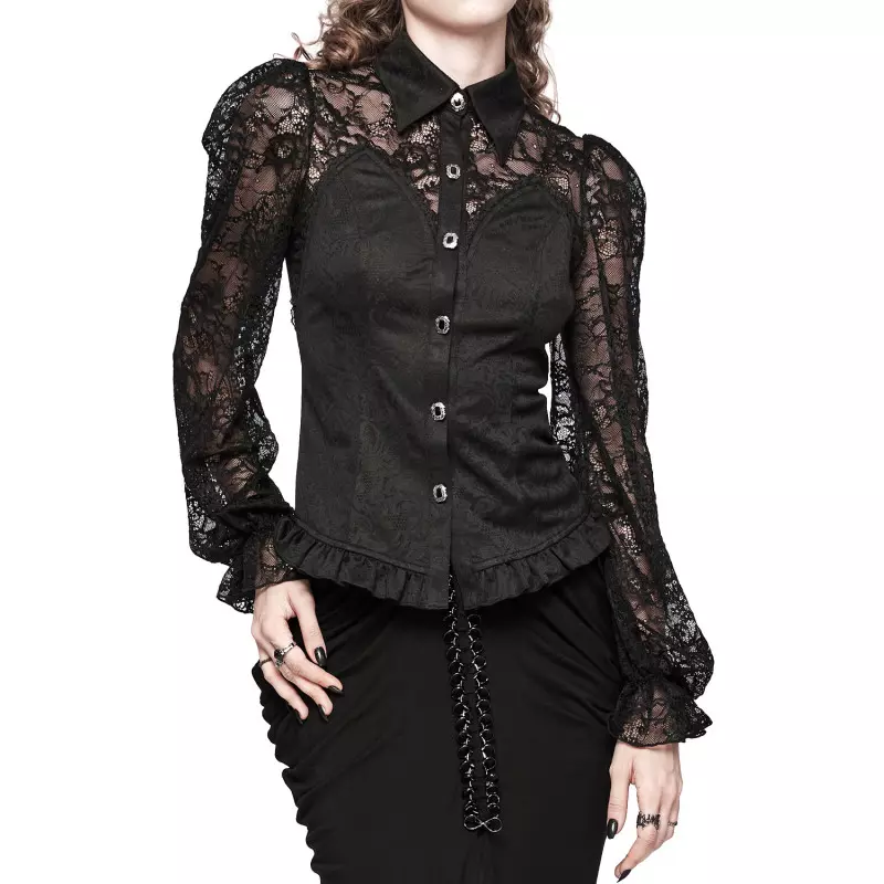 Chemise avec Manches en Dentelle de la Marque Punk Rave à 62,90 €