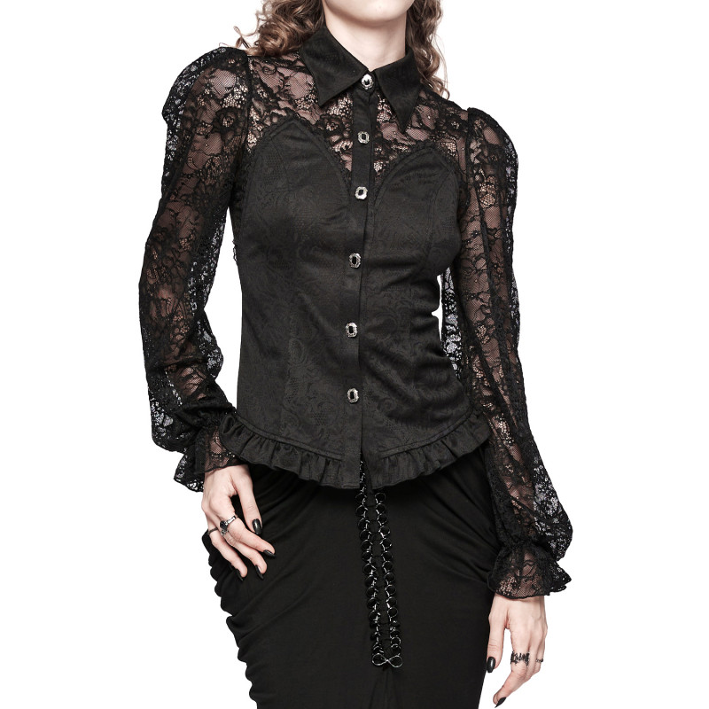 Gothic Shirt with Lace Sleeves